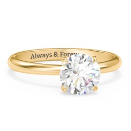 1.5 ct. (7.5mm) Classic Solitaire Moissanite Engagement Ring in 10K Solid Yellow Gold