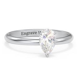 1 ct. (8x5mm) Pear Solitaire Moissanite Engagement Ring