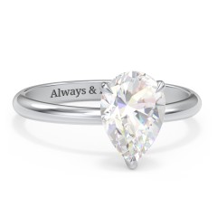 2 ct. (10x7mm) Pear Solitaire Moissanite Engagement Ring – 10K White Gold with Moissanite