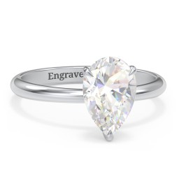 2.5 ct. (10.5x7mm) Pear Solitaire Moissanite Engagement Ring