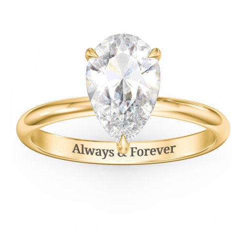 3 ct. (11x7mm) Pear Solitaire Moissanite Engagement Ring