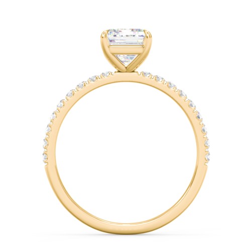 2 ct. (8x6mm) Emerald Moissanite Engagement Ring With 1.5mm Side Stones