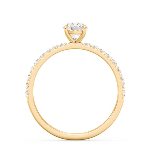 1 ct. (7x5mm) Oval Moissanite Engagement Ring With 1.5mm Side Stones