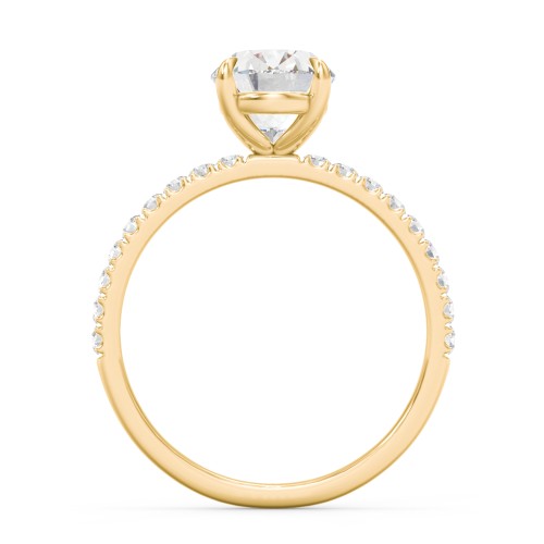 2 ct. (9x7mm) Oval Moissanite Engagement Ring With 1.5mm Side Stones
