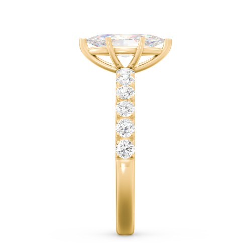 1 ct. (10x5mm) Marquise Moissanite Engagement Ring With 2mm Side Stones