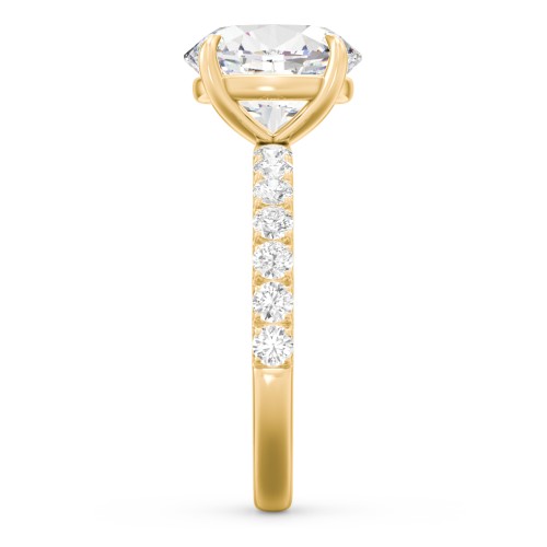 3 ct. (10x8mm) Oval Moissanite Engagement Ring With 2mm Side Stones