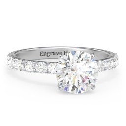 2 ct. (8mm) Moissanite Engagement Ring With 2mm Side Stones