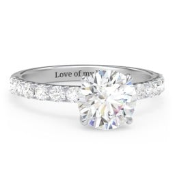 2 ct. (8mm) Moissanite Engagement Ring With 2mm Side Stones