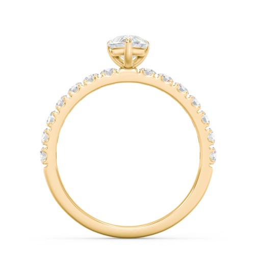 1 ct. (8x5mm) Pear Moissanite Engagement Ring With 2mm Side Stones