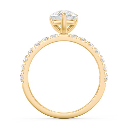 3 ct. (11x7mm) Pear Moissanite Engagement Ring With 2mm Side Stones