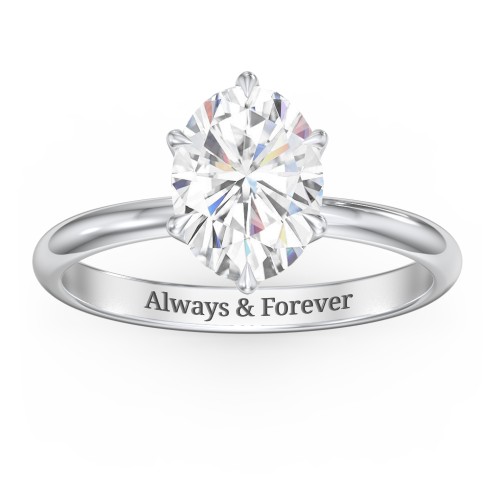 2 ct. (9x7mm) Moissanite Engagement Ring with Tulip Setting – 10K White Gold with Moissanite