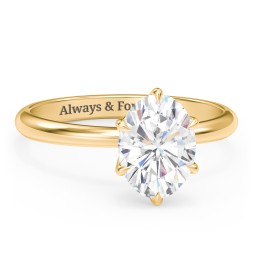 2 ct. (9x7mm) Moissanite Engagement Ring with Tulip Setting in 10K Solid Yellow Gold