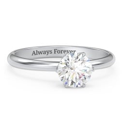 1 ct. (6.5mm) Moissanite Engagement Ring with Tulip Setting