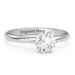 1 ct. (6.5mm) Moissanite Engagement Ring with Tulip Setting