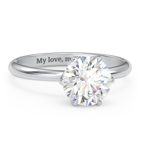2 ct. (8mm) Moissanite Engagement Ring with Tulip Setting – 10K White Gold with Moissanite