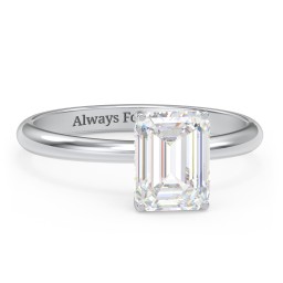 2 ct. (8x6mm) Emerald-Cut Moissanite Engagement Ring with Hidden Halo