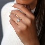 2 ct. (9x7mm) Oval Moissanite Engagement Ring with Hidden Halo