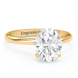 3 ct. (10x8mm) Oval Moissanite Engagement Ring with Hidden Halo
