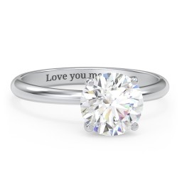 2 ct. (8mm) Moissanite Engagement Ring with Hidden Halo