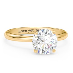 2 ct. (8mm) Moissanite Engagement Ring with Hidden Halo in 10K Solid Yellow Gold
