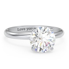 2.5 ct. (8.5mm) Moissanite Engagement Ring with Hidden Halo – 10K Yellow Gold with Moissanite and Lab Diamond