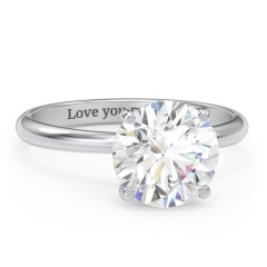 3 ct. (9mm) Moissanite Engagement Ring with Hidden Halo – 10K White Gold with Moissanite and Lab Diamond