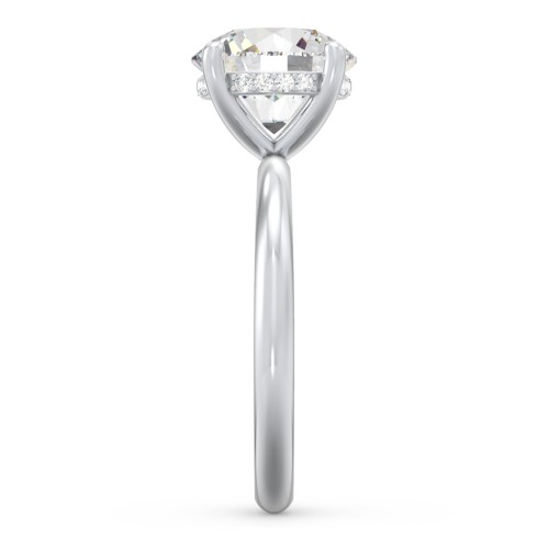 3 ct. (9mm) Moissanite Engagement Ring with Hidden Halo – 10K White Gold with Moissanite and Lab Diamond