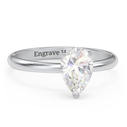 1.5 ct. (9x6mm) Pear Moissanite Engagement Ring with Hidden Halo