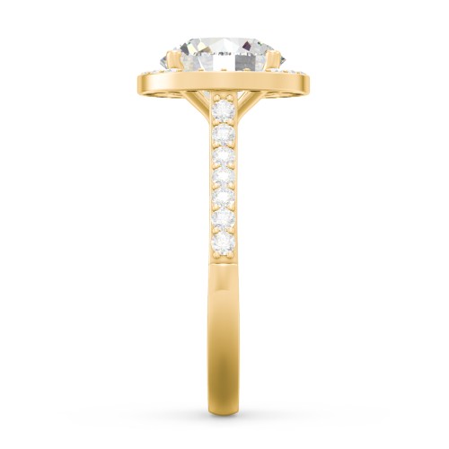 2.5 ct. (8.5mm) Moissanite Halo Engagement Ring with Side Stones