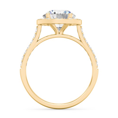 2.5 ct. (8.5mm) Moissanite Halo Engagement Ring with Side Stones