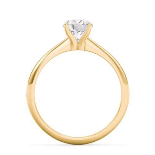 1.5 ct. (8x6mm) Oval Moissanite Engagement Ring with Tapered Knife Edge – 10K Yellow Gold with Moissanite