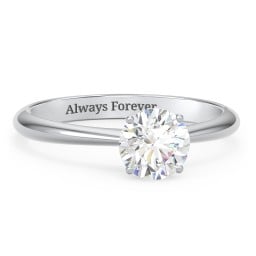 1 ct. (6.5mm) Moissanite Engagement Ring with Tapered Knife Edge