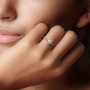 1 ct. (6.5mm) Moissanite Engagement Ring with Tapered Knife Edge