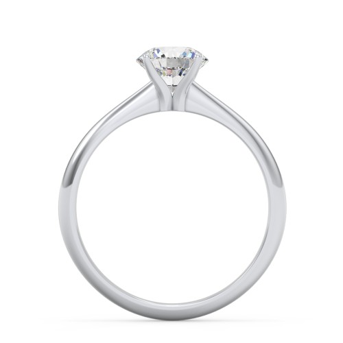 1 ct. (6.5mm) Moissanite Engagement Ring with Tapered Knife Edge – 10K White Gold with Moissanite