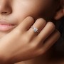 2 ct. (8mm) Moissanite Engagement Ring with Tapered Knife Edge