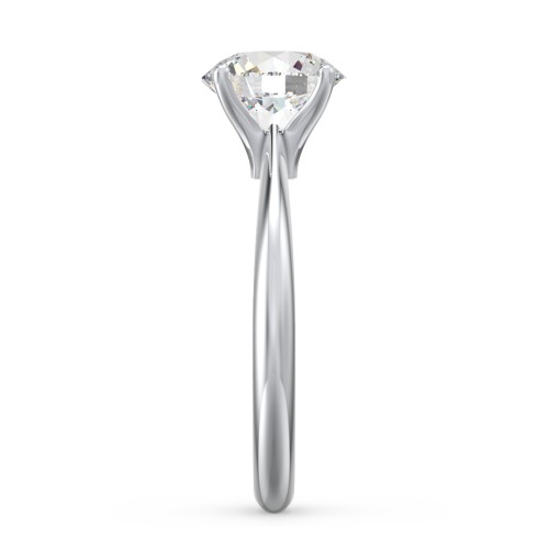 2 ct. (8mm) Moissanite Engagement Ring with Tapered Knife Edge – 10K White Gold with Moissanite