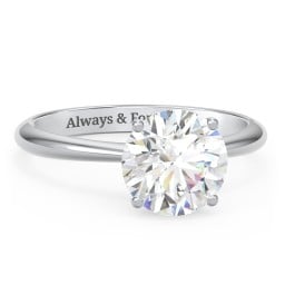 2.5 ct. (8.5mm) Moissanite Engagement Ring with Tapered Knife Edge