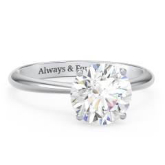 2.5 ct. (8.5mm) Moissanite Engagement Ring with Tapered Knife Edge – 10K White Gold with Moissanite
