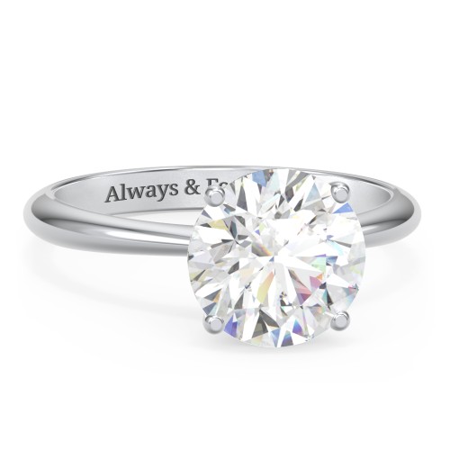 3 ct. (9mm) Moissanite Engagement Ring with Tapered Knife Edge – 10K White Gold with Moissanite