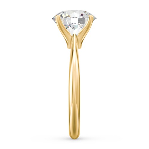 3 ct. (9mm) Moissanite Engagement Ring with Tapered Knife Edge – 10K Yellow Gold with Moissanite