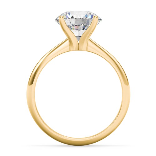 3 ct. (9mm) Moissanite Engagement Ring with Tapered Knife Edge – 10K Yellow Gold with Moissanite