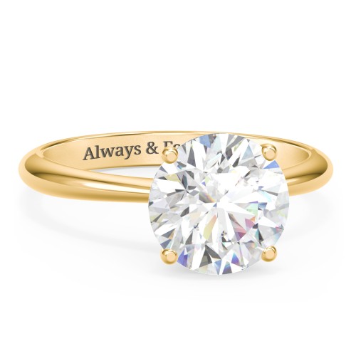 3 ct. (9mm) Moissanite Engagement Ring with Tapered Knife Edge – 10K Yellow Gold with Moissanite