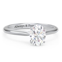 1.5 ct. (8x6mm) Oval Moissanite Engagement Ring with Hidden Halo and Accents