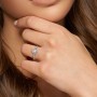 1.5 ct. (8x6mm) Oval Moissanite Engagement Ring with Hidden Halo and Accents
