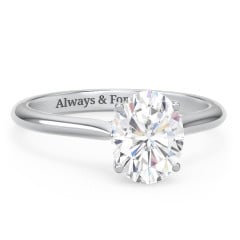 2 ct. (9x7mm) Oval Moissanite Engagement Ring with Hidden Halo and Accents