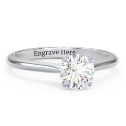 1 ct. (6.5mm) Moissanite Engagement Ring with Hidden Halo and Accents