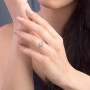 2.5 ct. (8.5mm) Moissanite Engagement Ring with Hidden Halo and Accents