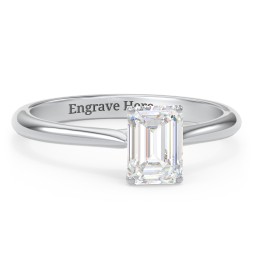 1 ct. (7x5mm) Emerald-Cut Moissanite Classic Two Tone Engagement Ring