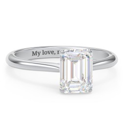 2 ct. (8x6mm) Emerald-Cut Moissanite Classic Two Tone Engagement Ring