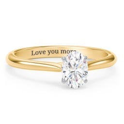1 ct. (7x5mm) Oval Moissanite Classic Two Tone Engagement Ring
